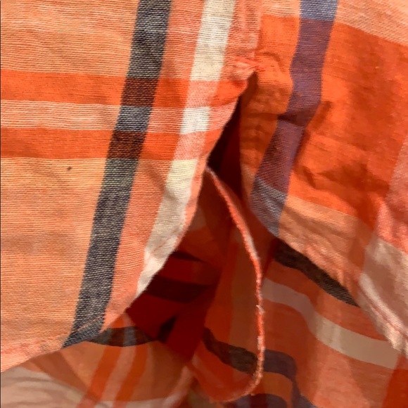 Old navy Linen Orange/Blue Dress with Pockets - Picture 6 of 7